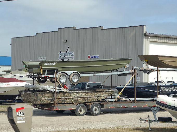 Terry's Marine Service — SeaArk boat on display at the dealership